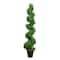 5ft. UV-Resistant Boxwood Spiral Topiary Artificial Tree in Decorative Planter
